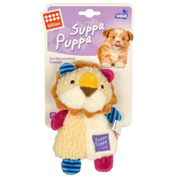 GiGwi Suppa Puppa Sesli Aslan Peluş Köpek Oyuncağı 16cm ürün görseli 1