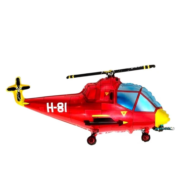 Kırmızı Helikopter Şekilli Folyo Balon 1 Adet ürün görseli 1