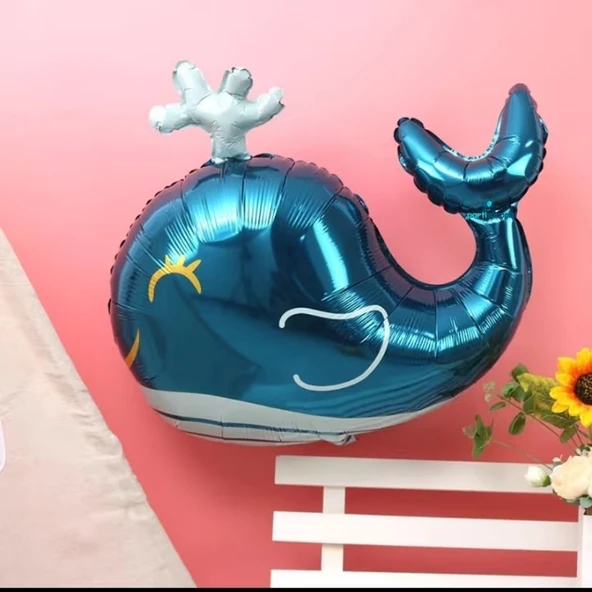 Mavi Balina Şekilli folyo Balon 1 Adet - Resim 2