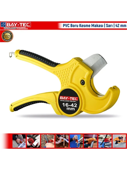 Bay-Tec Pvc Boru Kesme Makası Sarı 42 mm ürün görseli 1