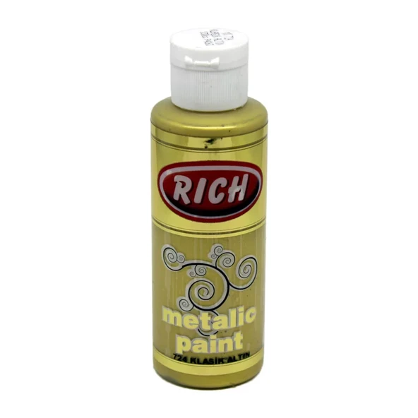 Rich Akrilik Metalik Boya 120ml 724 Klasik Altın ürün görseli 1