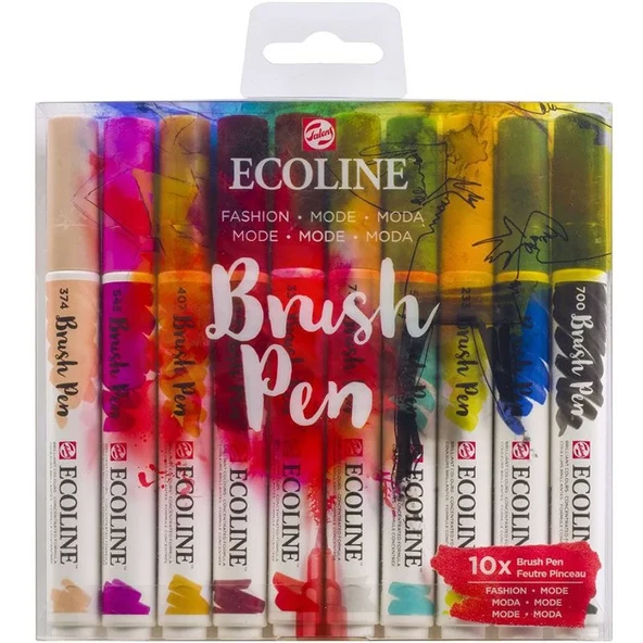 Talens Ecoline Brush Pen 10lu Set Stilist 9808 ürün görseli 1