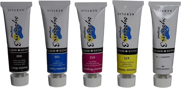 Daler Rowney System 3 Akrilik Boya Process Set 5x75ml - Resim 2