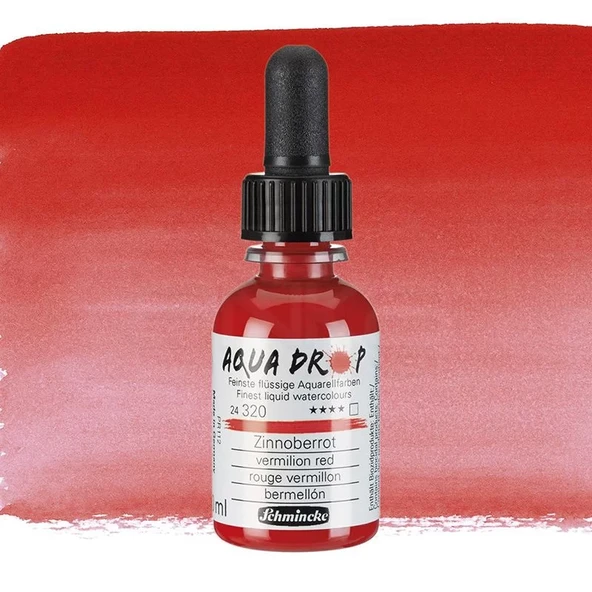 Schmincke Aqua Drop Sıvı Sulu Boya 30ml 320 Vermilion Red ürün görseli 1