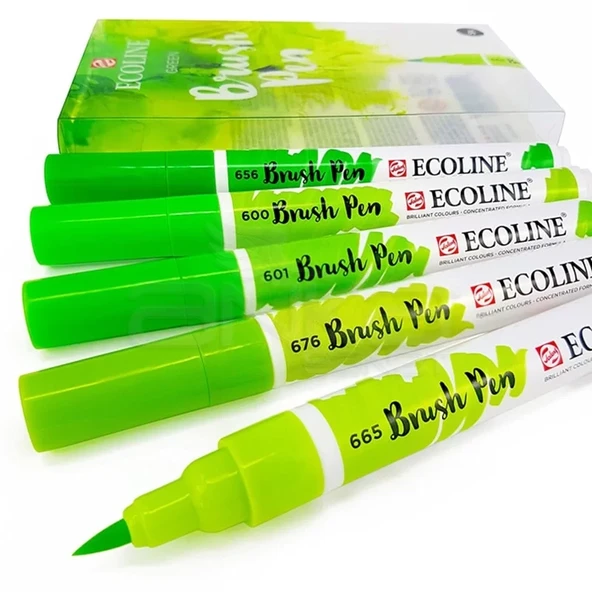 Talens Ecoline Brush Pen 5li Set Yeşil Tonlar - Resim 2