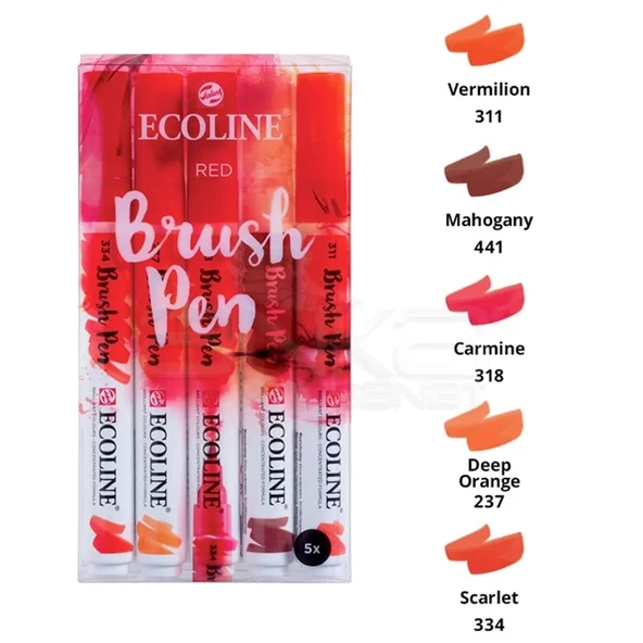 Talens Ecoline Brush Pen 5li Set Kırmızı Tonlar ürün görseli 1
