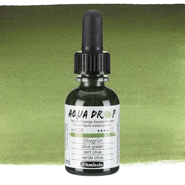 Schmincke Aqua Drop Sıvı Sulu Boya 30ml 570 Olive Green ürün görseli 1