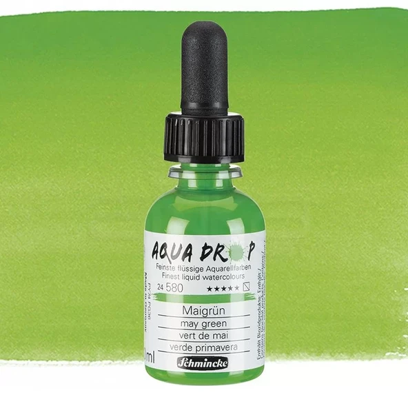 Schmincke Aqua Drop Sıvı Sulu Boya 30ml 580 May Green ürün görseli 1