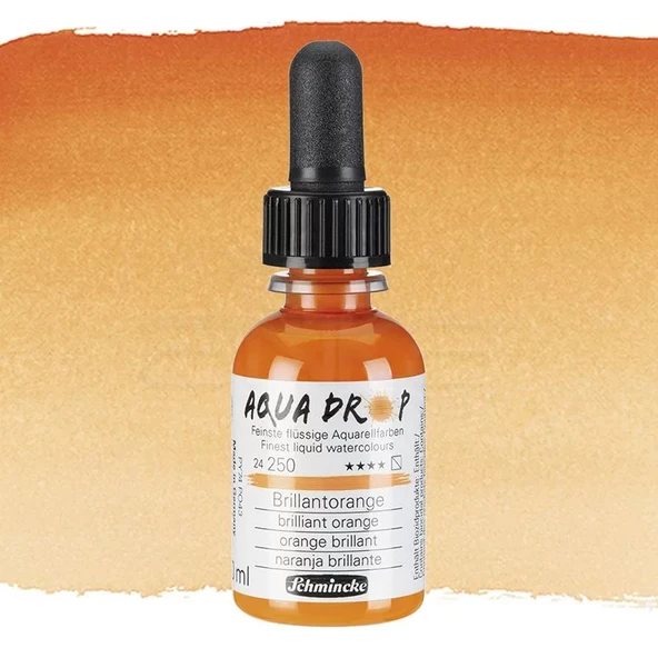 Schmincke Aqua Drop Sıvı Sulu Boya 30ml 250 Brilliant Orange ürün görseli 1