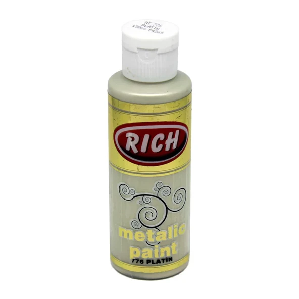 Rich Akrilik Metalik Boya 120ml 776 Platin ürün görseli 1