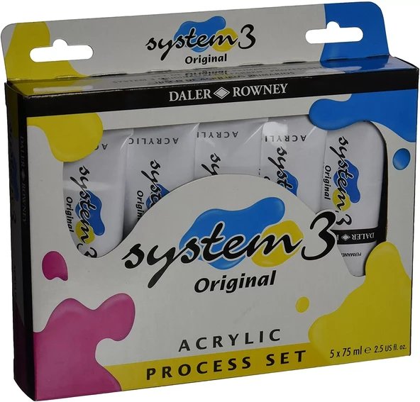 Daler Rowney System 3 Akrilik Boya Process Set 5x75ml ürün görseli 1