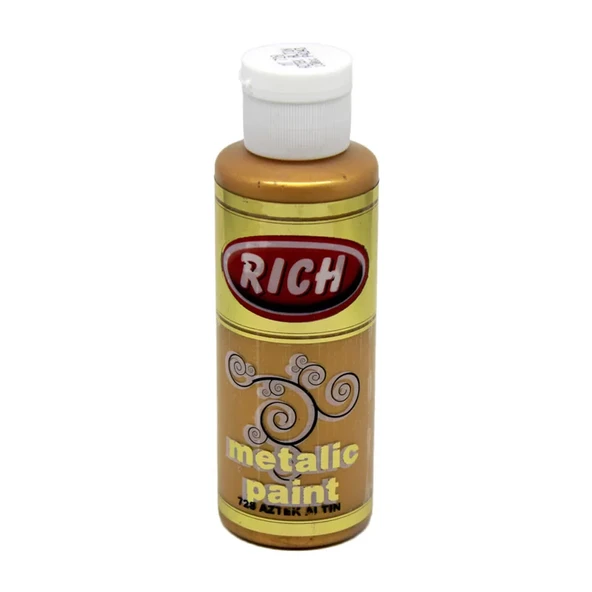 Rich Akrilik Metalik Boya 120ml 728 Aztek Altın ürün görseli 1