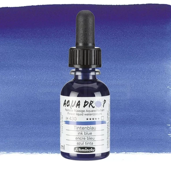 Schmincke Aqua Drop Sıvı Sulu Boya 30ml 430 Ink Blue ürün görseli 1
