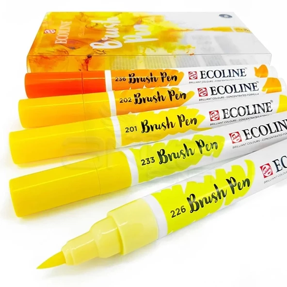 Talens Ecoline Brush Pen 5li Set Sarı Tonlar - Resim 2