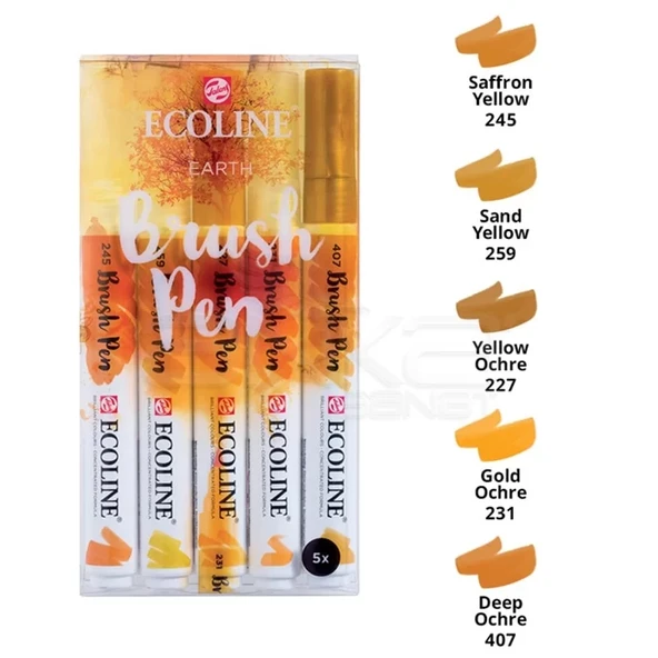 Talens Ecoline Brush Pen 5li Set Toprak Tonlar ürün görseli 1