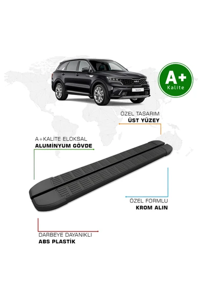 Kia Sorento Yan Basamak 2022 Model ve Sonrası S-Line Siyah ürün görseli 1