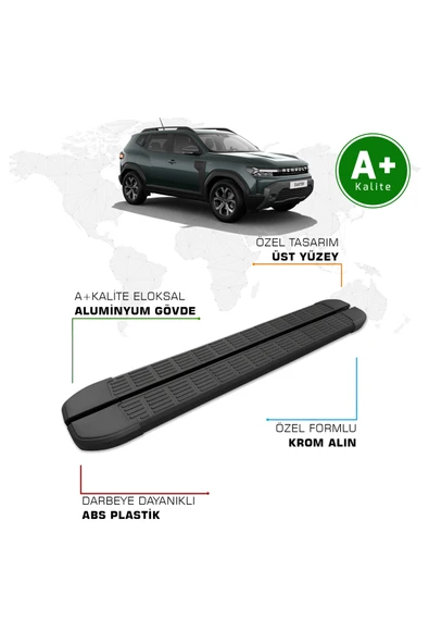 Renault Duster Yan Basamak 2024 Model ve Sonrası S-Line Siyah ürün görseli 1