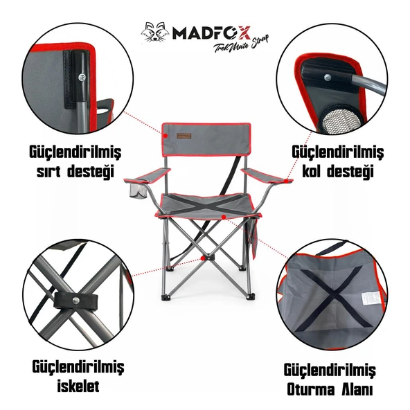 Madfox TrekMate Strap Katlanır Outdoor Koltuk - Resim 11