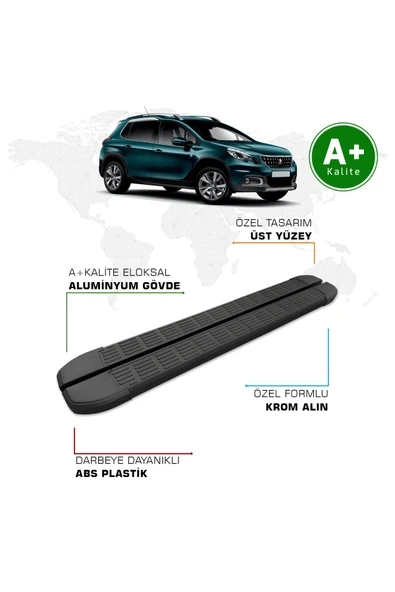Peugeot 2008 Yan Basamak 2013 – 2019 Model S-Line Siyah ürün görseli 1