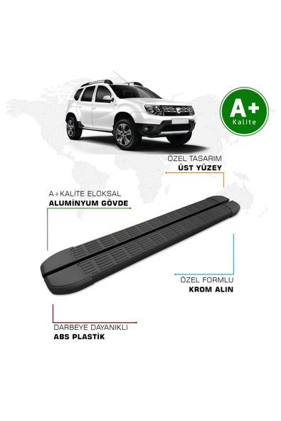 Dacia Duster Yan Basamak 2010 – 2017 Model S-Line Siyah ürün görseli 1