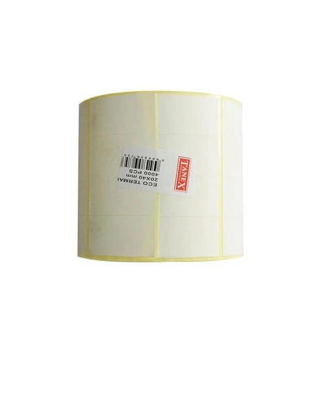 Tanex Eco Termal Barkod Etiket 25 MM 20x40 4000'li 4 lü sıra ürün görseli 1