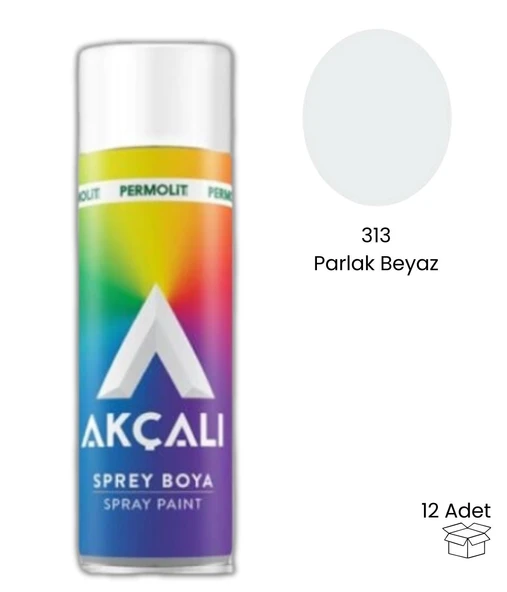 Akçalı Sprey Boya 400 ml 301 Parlak Beyaz -12 Adet- ürün görseli 1