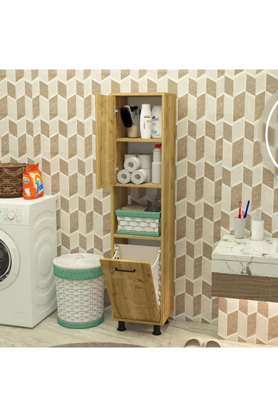 Mobiga Efsa Çamaşır Kirli Sepetli Banyo Dolabı ürün görseli 1