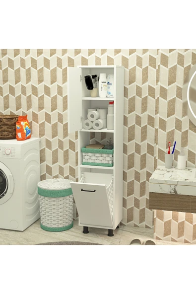 Mobiga Efsa Çamaşır Kirli Sepetli Banyo Dolabı ürün görseli 1