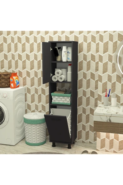 Mobiga Efsa Çamaşır Kirli Sepetli Banyo Dolabı ürün görseli 1