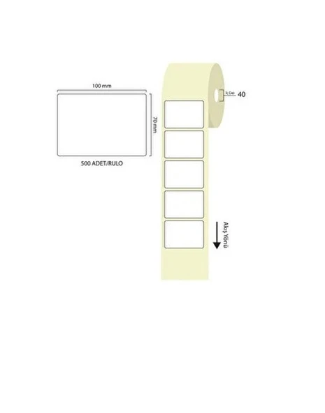 Tanex Barkod Etiketi Termal Eco 100X70 MM 40 MM Çap 500'lü ürün görseli 1