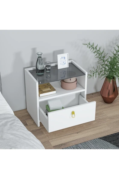 MoBiga Sane Camlı, Çekmeceli Komodin - Resim 3