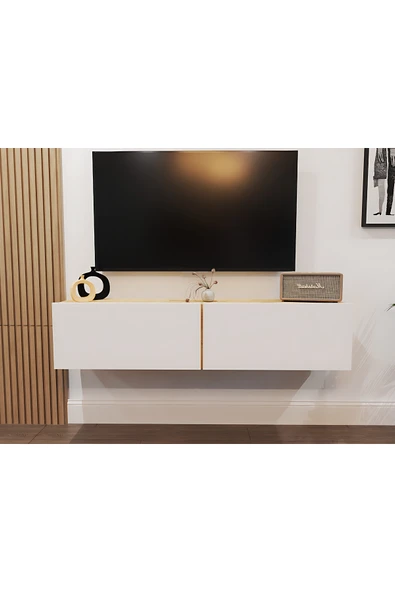 Mobiga Perna Duvara Monte Tv Ünitesi 150 Cm Safirmeşe-Beyaz ürün görseli 1