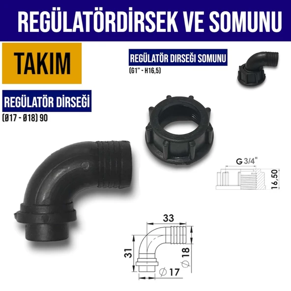 REGÜLATÖR TARAL DİRSEK TAKIM ürün görseli 1