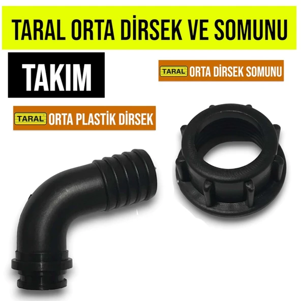 TARAL ORTA PLASTİK DİRSEK VE SOMUNU TAKIM ürün görseli 1