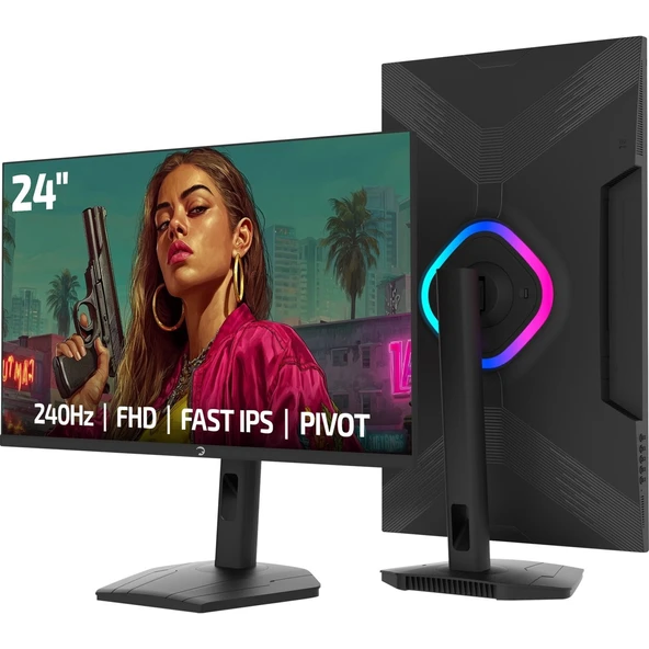 GAMEPOWER Lunis L25 24'' 240Hz 0.5ms Fast IPS Fhd Rgb Pivot Gaming Monitör ürün görseli 1
