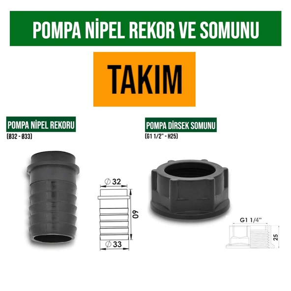 POMPA DÜZ DİRSEK TAKIMI ürün görseli 1