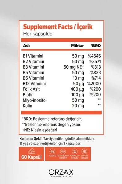 Ocean B Complex 60 Kapsül Takviye Edici Gıda - Resim 2