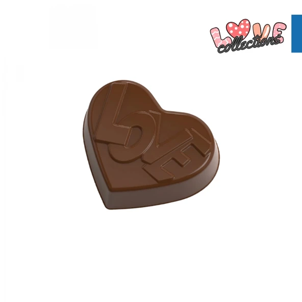 Polikarbon Kalp Pralin Çikolata Kalıbı 9.9 gr | Cm-3841 ürün görseli 1