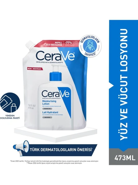 CERAVE Nemlendirici Losyon Refill 473 ml - Kuru ve Çok Kuru Ciltler ürün görseli 1
