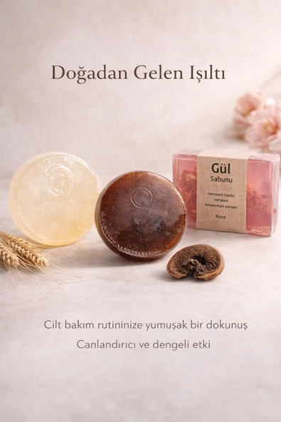 Cilt Canlandırıcı ve Aydınlık Görünüm Sağlayan 3 lü Doğal Sabun Bakım Seti ürün görseli 1