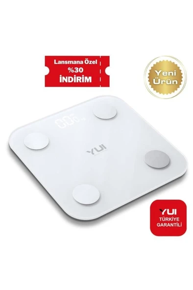 Yui KB12 Plus Şarjlı Yağ Ölçer Fonksiyonlu Akıllı Bluetooth Tartı Teşhir ürün görseli 1