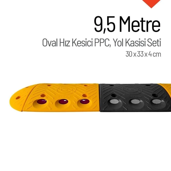 9,5 Metre Oval Hız Kesici Set | Modüler Yol Kasisi ürün görseli 1