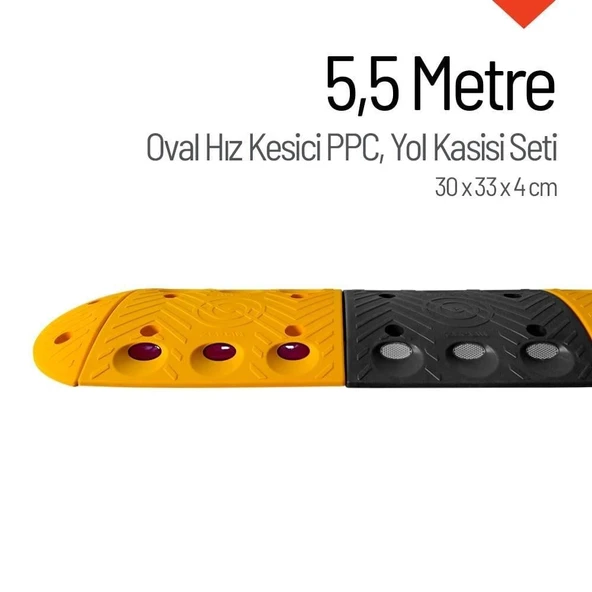 5,5 Metre Oval Hız Kesici Set | Modüler Yol Kasisi ürün görseli 1