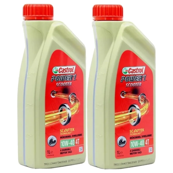 Castrol Power 1 Scooter 4t 10W40 1 Litre Motosiklet Motor Yağı (2 Adet) ürün görseli 1