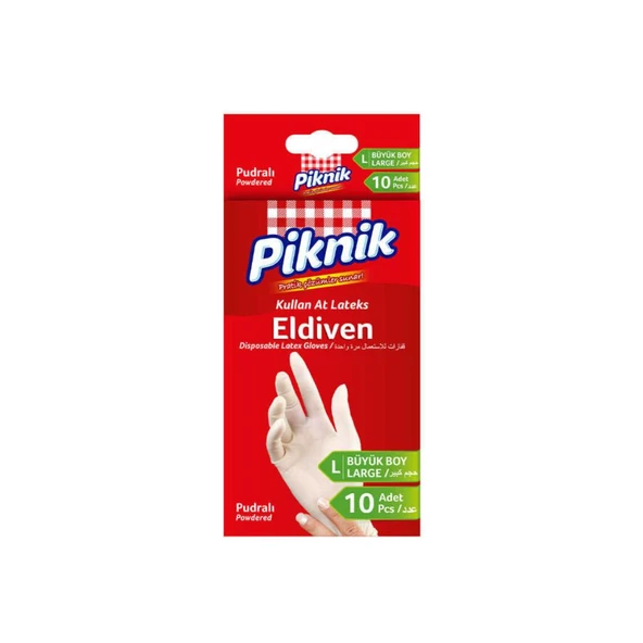 Piknik Lateks Eldiven Büyük Boy 10'lu ürün görseli 1