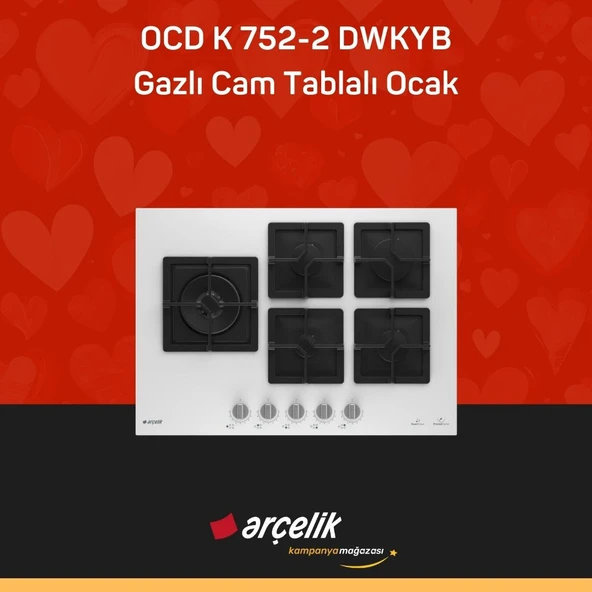 ARÇELİK OCD K 752-2 DWKYB Gazlı Cam Tablalı Ocak ürün görseli 1