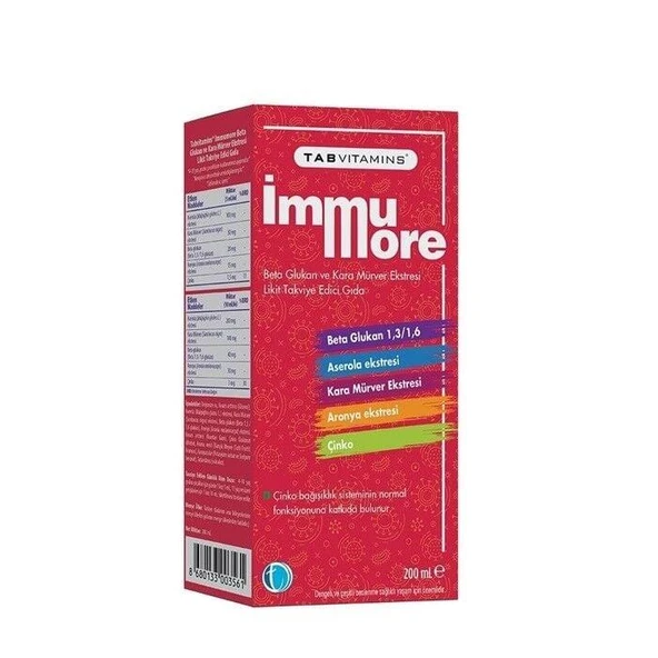 Tab Vitamins İmmumore Beta Glukan Likit 200ml ürün görseli 1