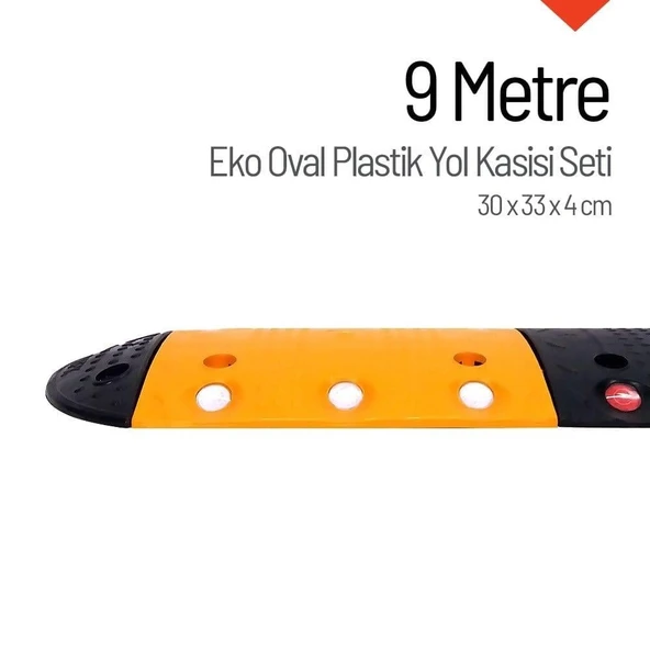 9 Metre Oval Plastik Hız Kesici Set | Modüler Yol Kasisi Çözümü ürün görseli 1