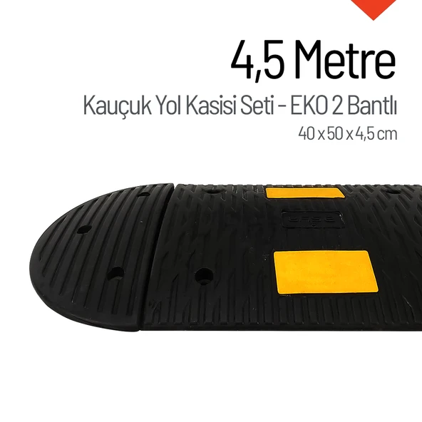 4,5 Metre Kauçuk Hız Kesici Set | 2 Bantlı Yol Kasisi Uygulaması ürün görseli 1