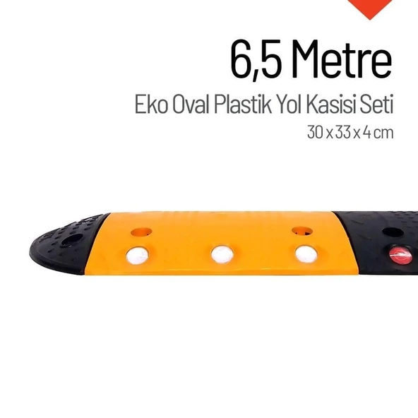 6,5 Metre Oval Plastik Hız Kesici Set | Modüler Yol Kasisi Çözümü ürün görseli 1